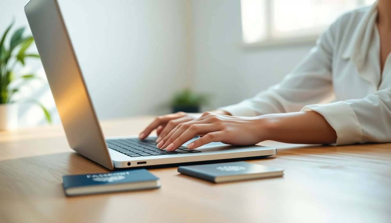 Apply for uk eta online application effortlessly with a focused professional at work.