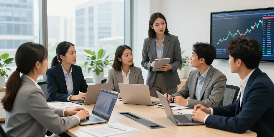 Consultation with a financial advisor in Reston VA, showcasing teamwork and professionalism in a modern office.