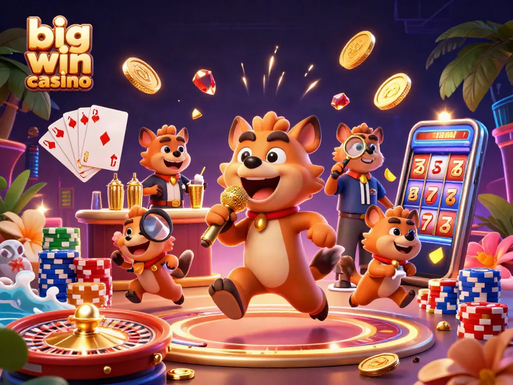 Experience thrilling big win casino adventures with hyenas in a vibrant, action-packed scene.