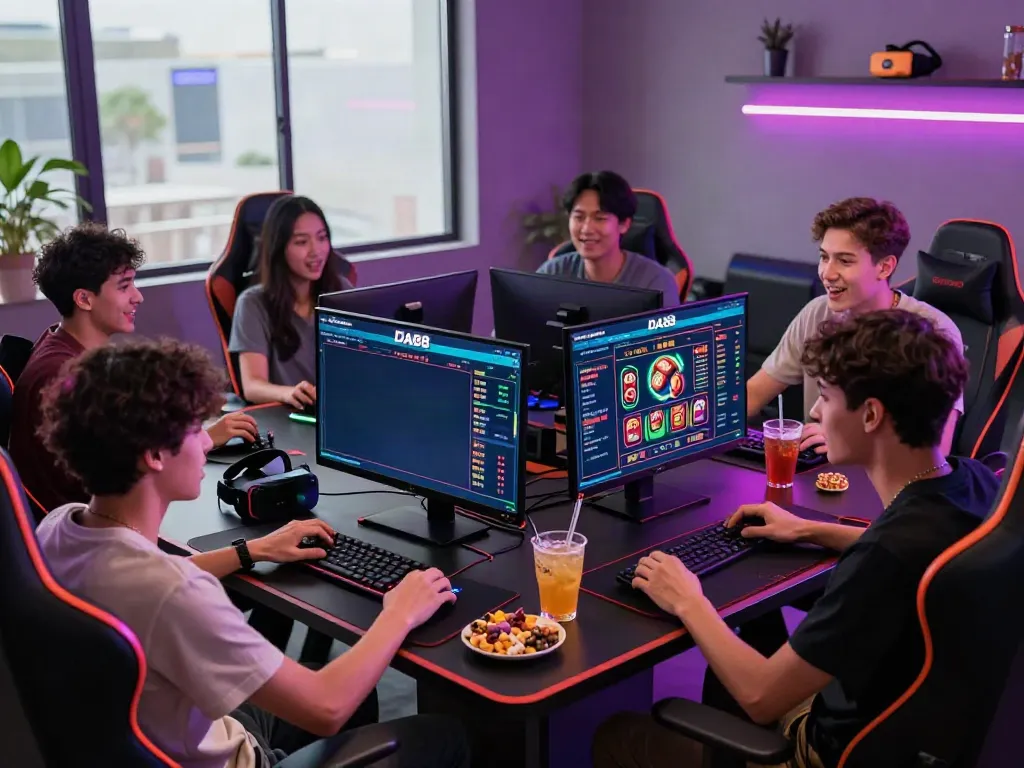 Exciting DA88 online gaming experience with friends enjoying sports betting and casino games.
