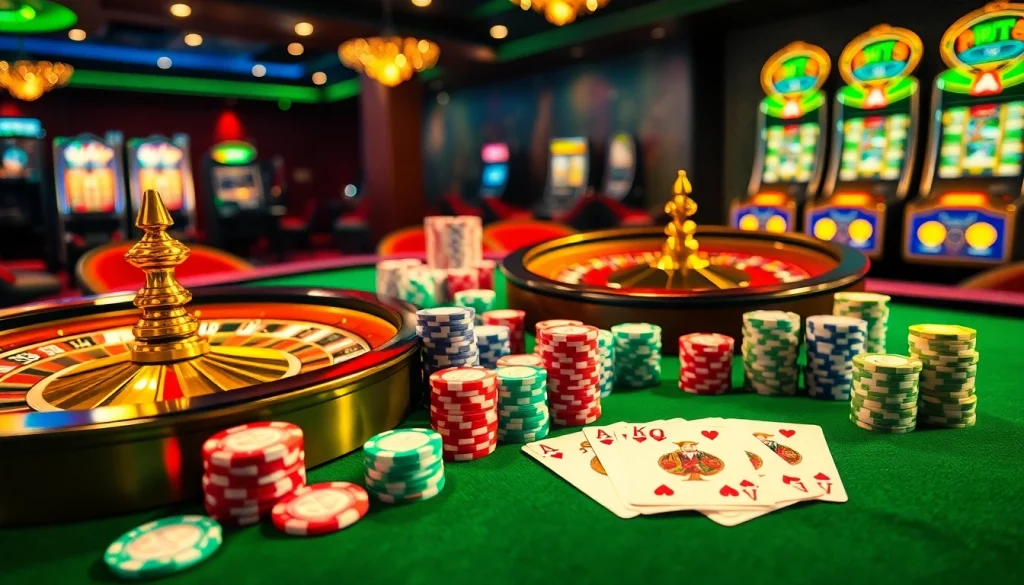 Experience the excitement of f8bet.com with luxury casino games, roulette, and vibrant poker chips.