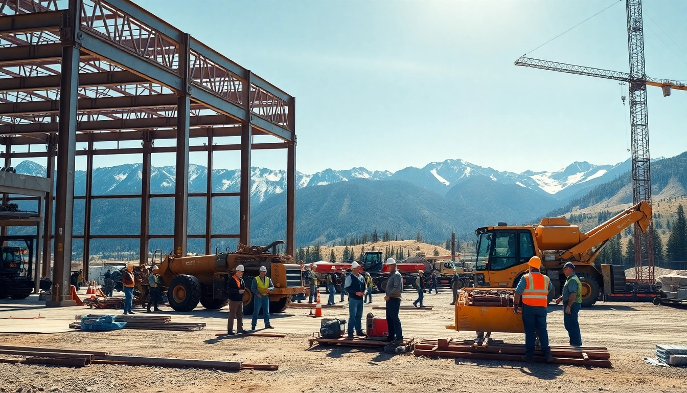 Colorado construction news highlights skilled workers and machinery on a vibrant construction site.