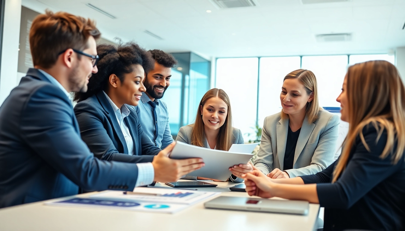 Quickplus Business Consultants collaborating in a modern office, showcasing teamwork and innovation.
