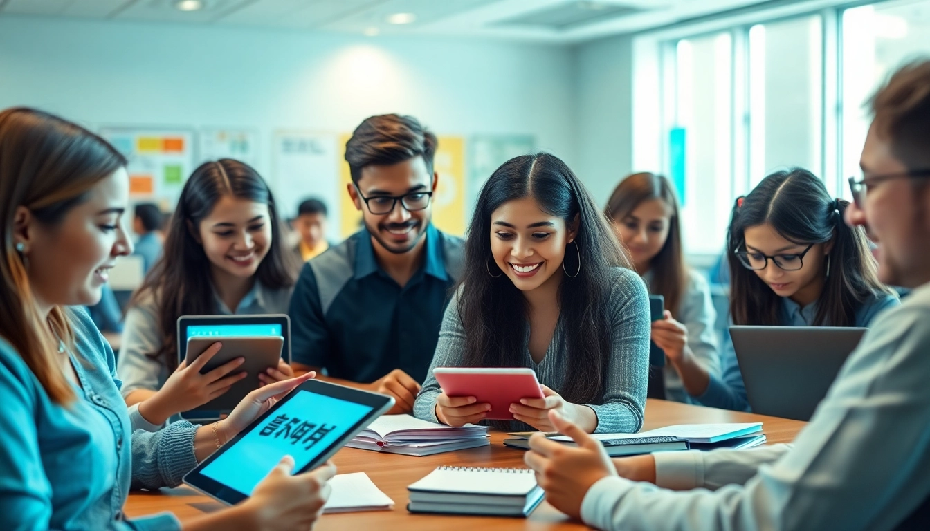 Students using 有道 translation tools in a modern educational setting